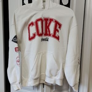 H&M Coca-Cola White Sweatshirt with Red Accents L